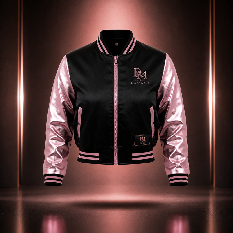 DM Legacy Black & Pink Luxury Varsity Jacket