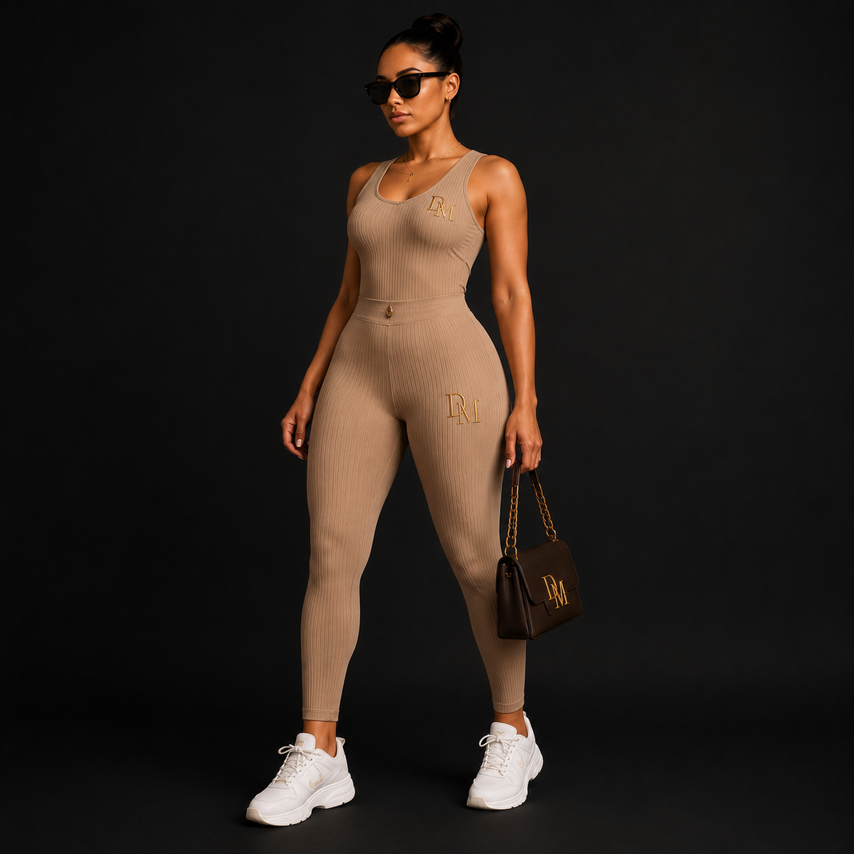 DM Legacy Beige Ribbed Sculpt Jumpsuit