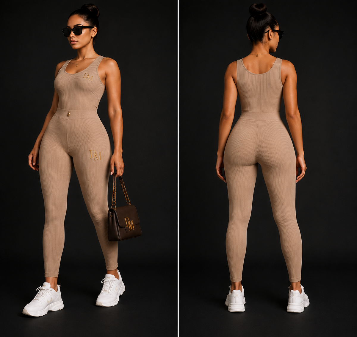 DM Legacy Beige Ribbed Sculpt Jumpsuit