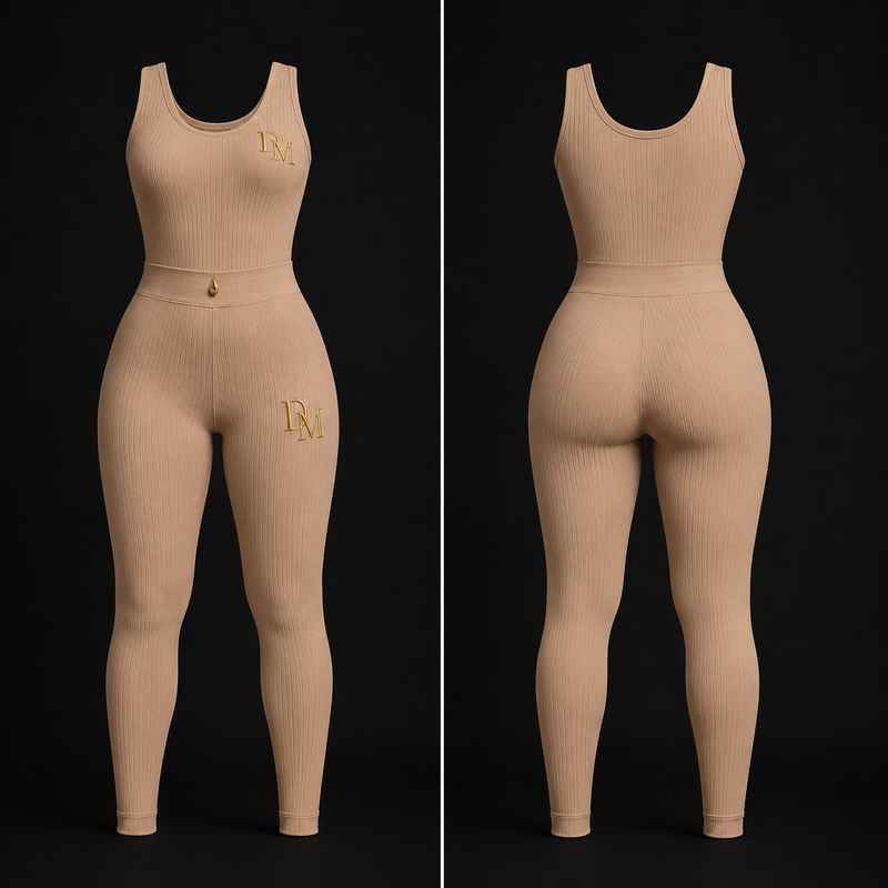 DM Legacy Beige Ribbed Sculpt Jumpsuit