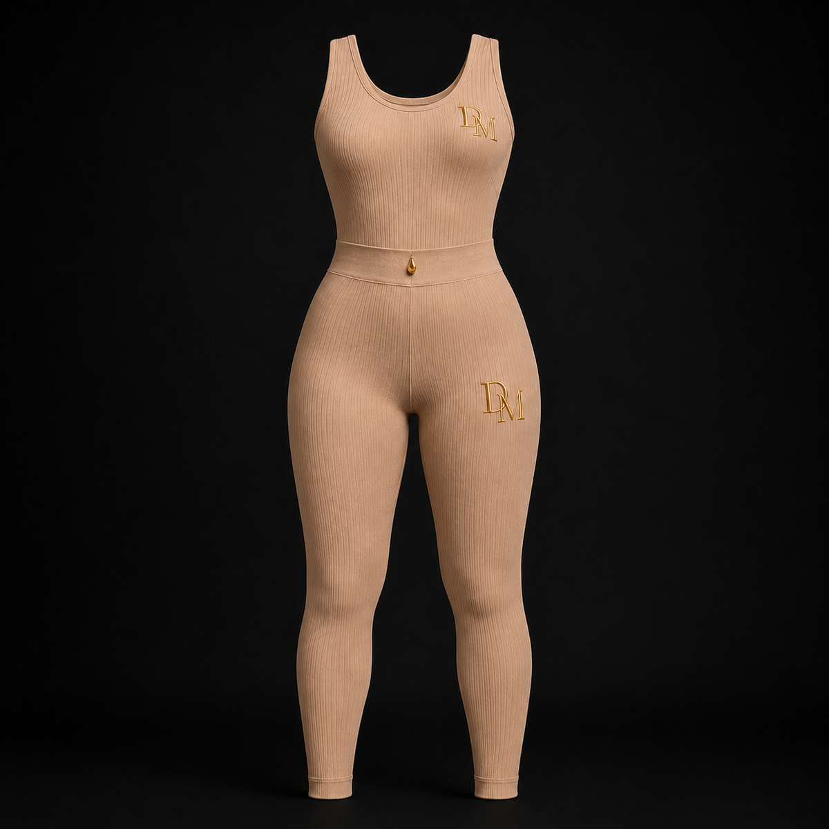 DM Legacy Beige Ribbed Sculpt Jumpsuit