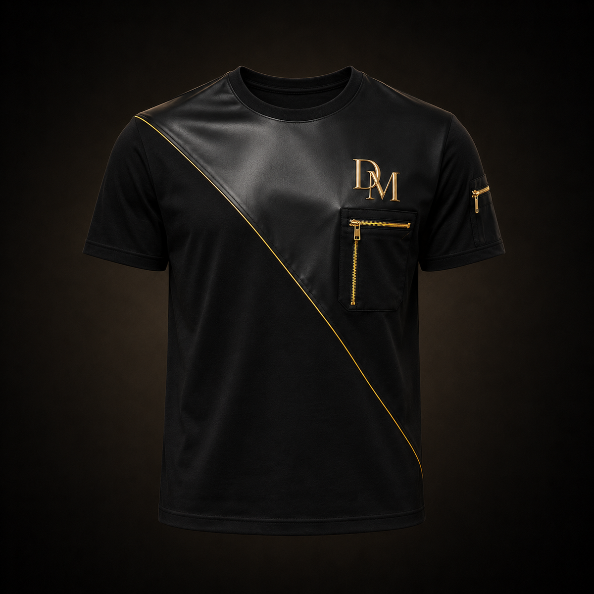 DM Legacy Black & Gold Zip Pocket Luxury Tee