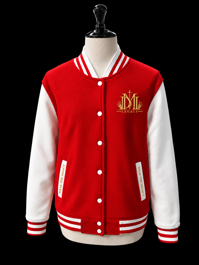 DM Legacy Red & White Varsity Jacket