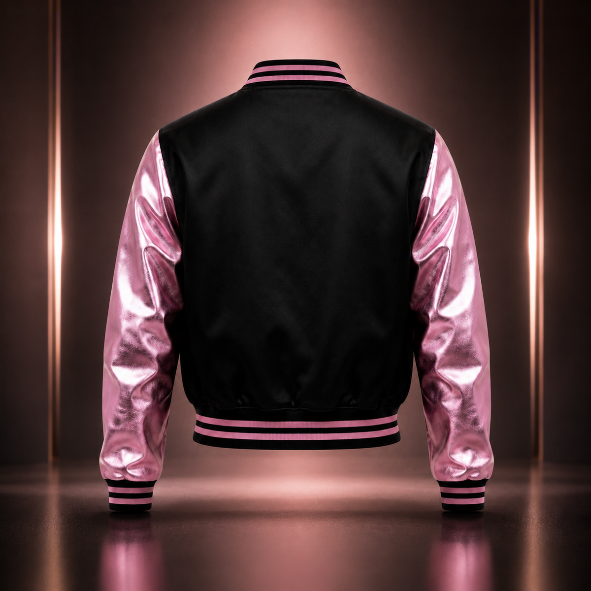 DM Legacy Black & Pink Luxury Varsity Jacket