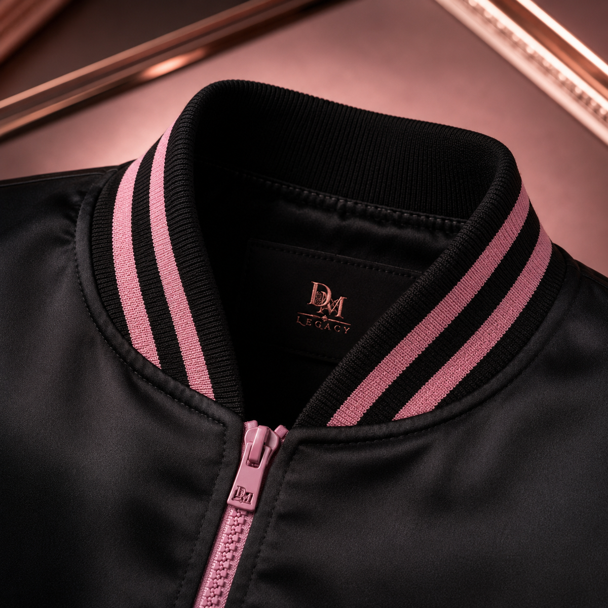 DM Legacy Black & Pink Luxury Varsity Jacket