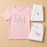 DM Legacy Girls Pink Tee & White Denim Set
