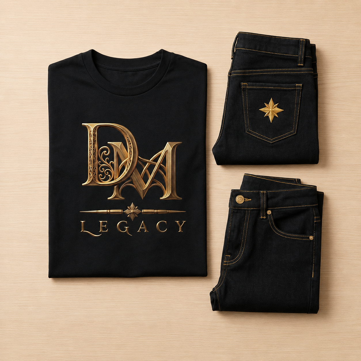 DM Legacy Boys Black Tee & Black Denim Se