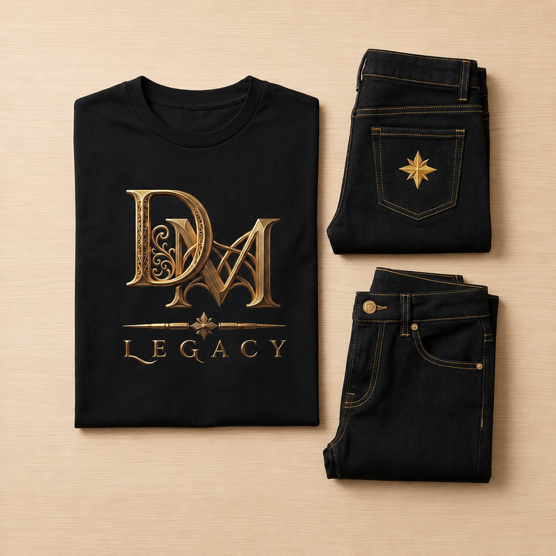 DM Legacy Boys Black Tee & Black Denim Se