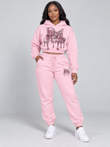 DM Legacy Pink Cropped Hoodie Set