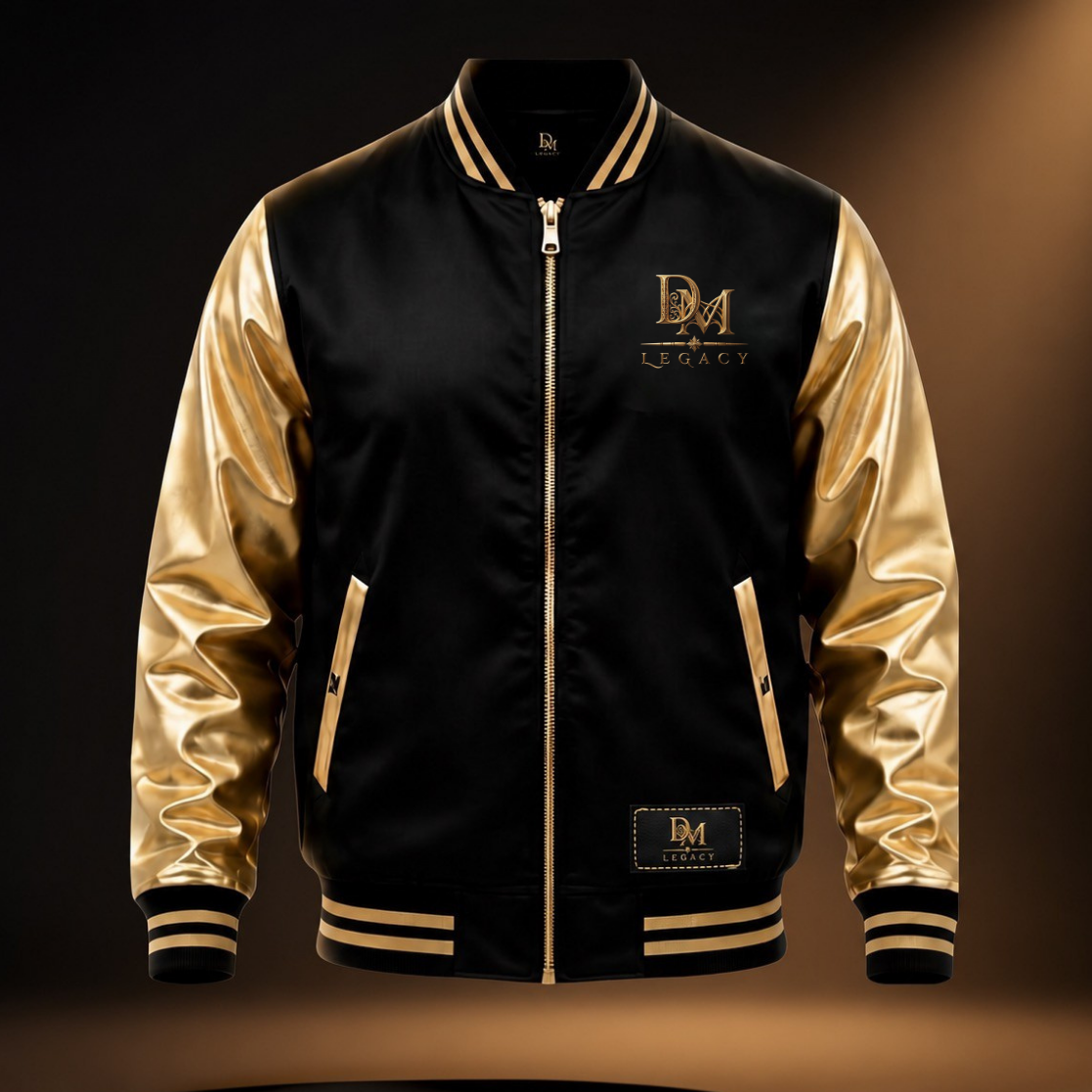 Blouson universitaire DM Legacy noir et or