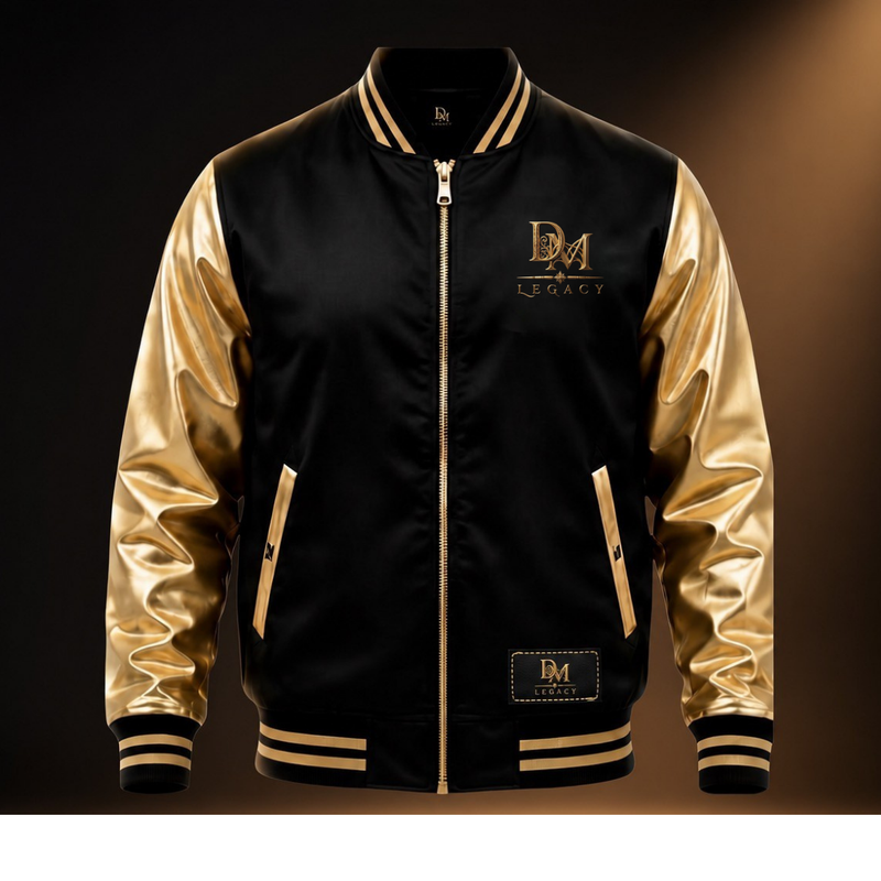 DM Legacy Black & Gold Varsity Jacket